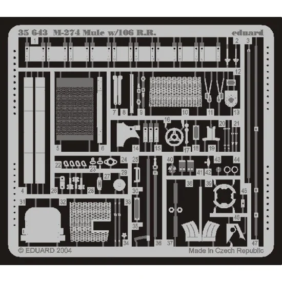 Eduard 35643 Photoetch for 1/35 M274 Mule w/106 R.R. for Dragon kit - Military Vehicles & Tanks