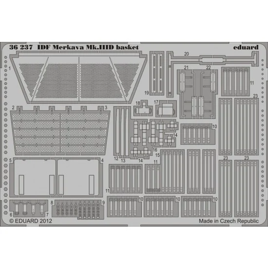 Eduard 36237 1/35 IDF Merkava Mk.IIID Photo-etched Basket for HobbyBoss kit #82441