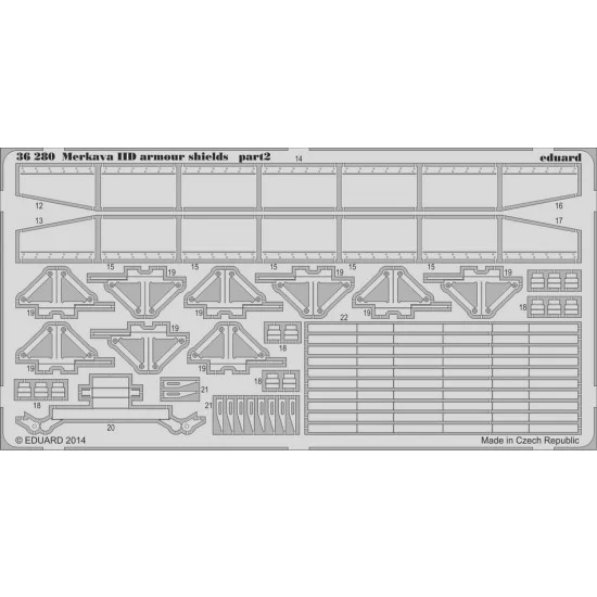 Eduard 36280 1/35 Merkava IID Armour Shields for Academy kit (2 PE Sheets) - Military Vehicles & Tanks