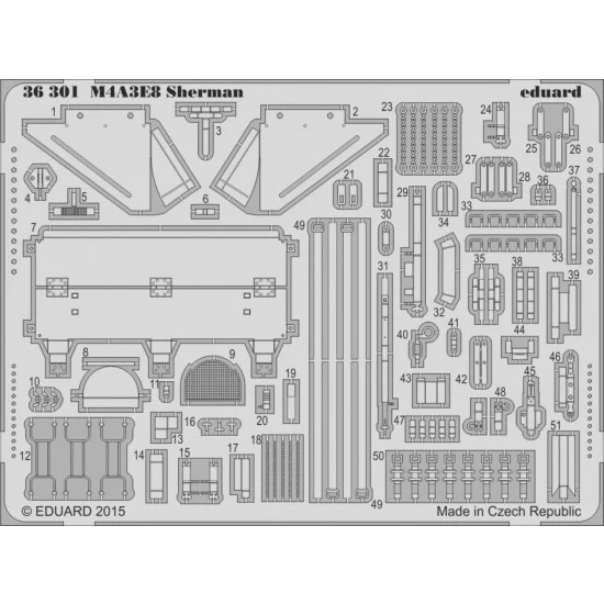 Eduard 36301 1/35 Sherman M4A3E8 Detail-up Set for Tamiya kit