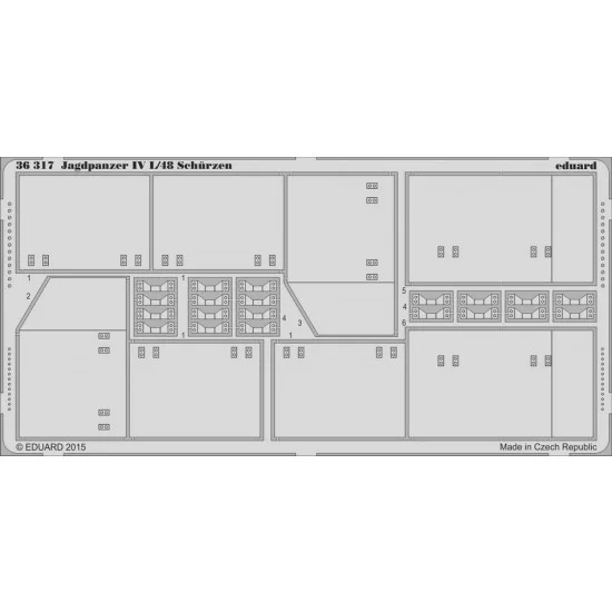 Eduard 36317 1/35 Jagdpanzer IV L/48 Schurzen Detail-up Set for Dragon 6369 kit (1 Photo-Etched Sheet)