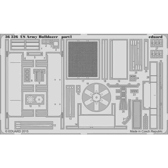 Eduard 36326 1/35 US Army Bulldozer Detail Set for Miniart kits #35174/35184/35188/35195 (2 PE sheets) - Military Vehicles & Tanks