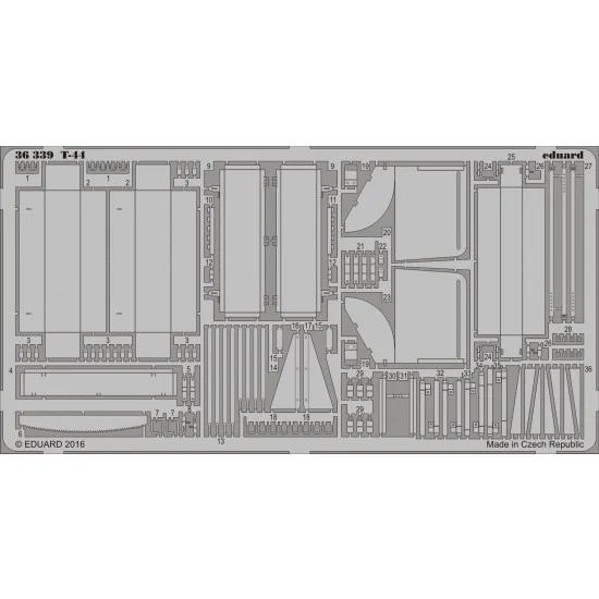 Eduard 36339 1/35 Soviet T-44 Medium Tank Detail Set for Miniart #35193 kit (1 Photo-Etched Sheet)