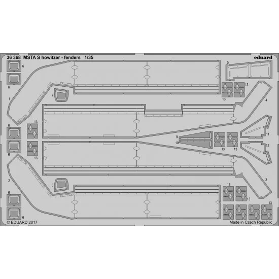 Eduard 36368 1/35 MSTA S Howitzer - Fenders Photo-Etched Set for Zvezda Models #3630