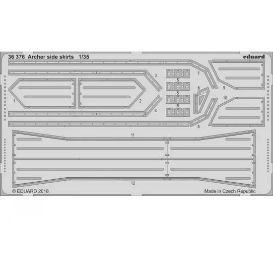 Eduard 36376 1/35 Archer Side Skirts Photo-etched Set for Tamiya kits