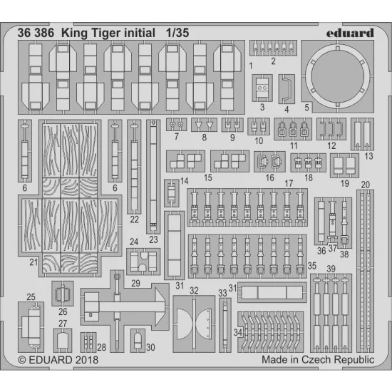 Eduard 36386 1/35 King Tiger Initial Detail Set for Takom kits - Military Vehicles & Tanks