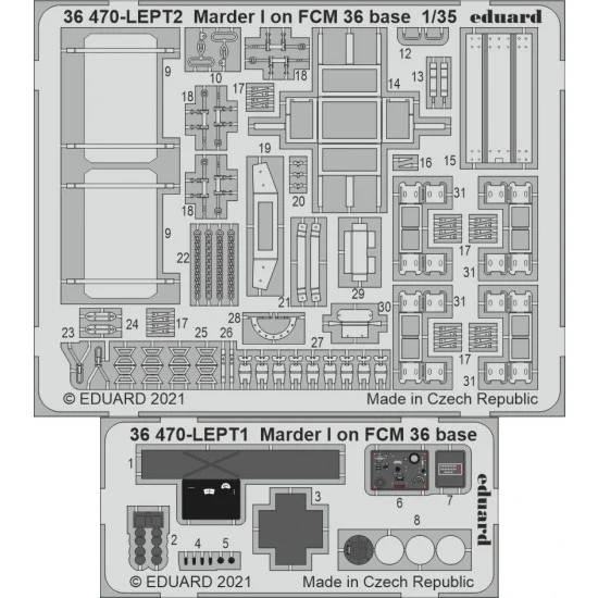 Eduard 36470 1/35 Marder I on FCM 36 Base Detail Set for ICM kits - Military Vehicles & Tanks
