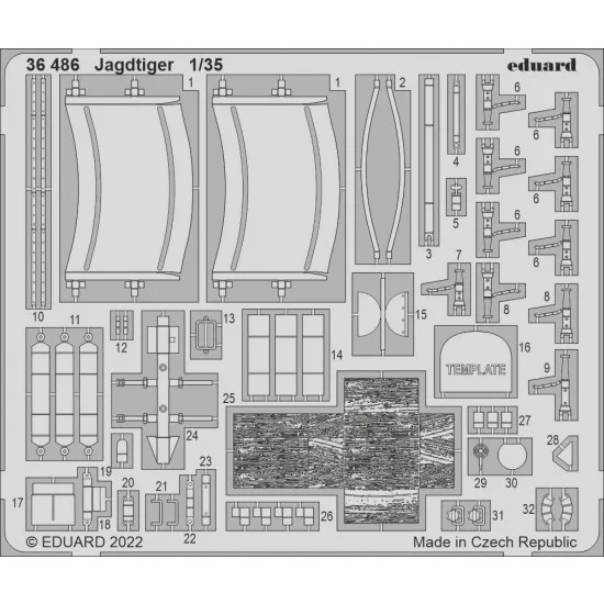 Eduard 36486 1/35 Jagdtiger Casemate-type Heavy Tank Destroyer Detail Set for HobbyBoss kits