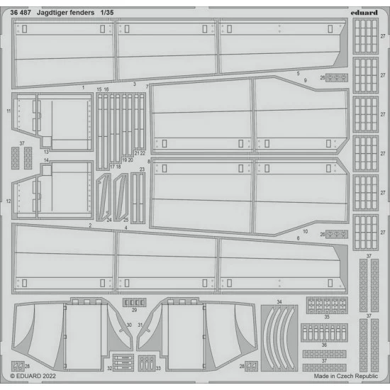 Eduard 36487 1/35 Jagdtiger Casemate-type Heavy Tank Destroyer Fenders Set for HobbyBoss kits