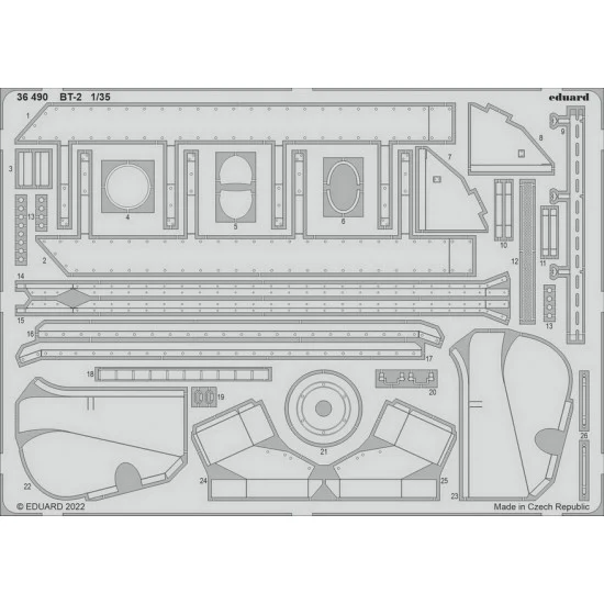 Eduard 36490 1/35 BT-2 Light Cavalry Tank Detail set (photo-etched) for HobbyBoss kits