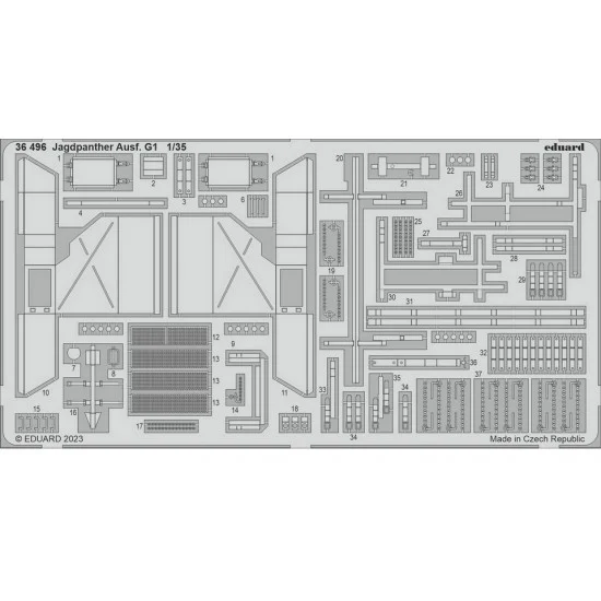 Eduard 36496 1/35 Jagdpanther Ausf. G1 Detail Parts for Academy kits - Military Vehicles & Tanks