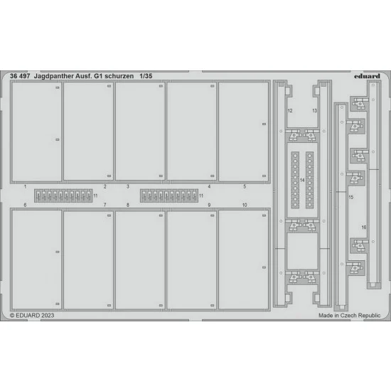 Eduard 36497 1/35 Jagdpanther Ausf. G1 Schurzen Detail Parts for Academy kits - Military Vehicles & Tanks