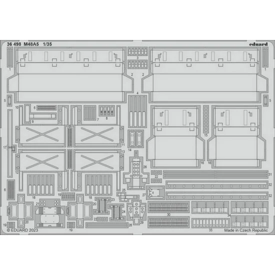 Eduard 36498 1/35 M48A5 Patton Detail Parts for Takom kits - Military Vehicles & Tanks
