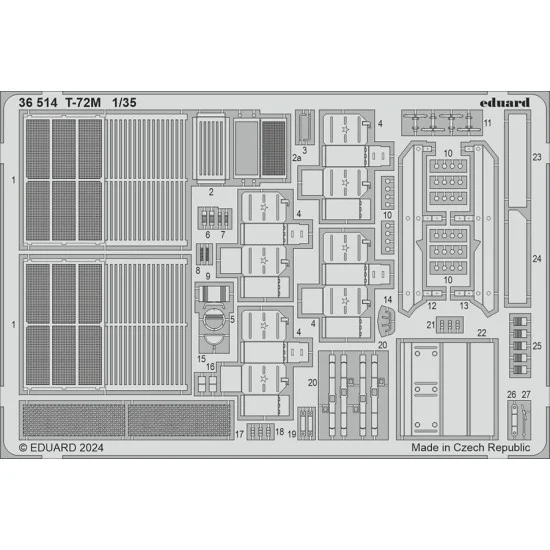 Eduard 36514 1/35 T-72M Main Battle Tank Photo-Etched Accessories for Trumpeter kits
