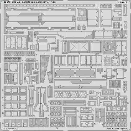 Eduard 36515 1/35 US M16 Multiple Gun Motor Carrier Photo-etched set for Tamiya kits