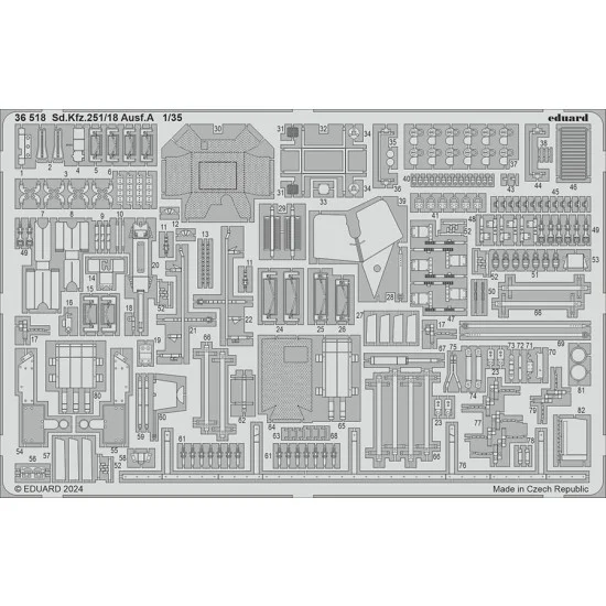 Eduard 36518 1/35 SdKfz. 251/18 Ausf. A Photo-etched set for ICM kits