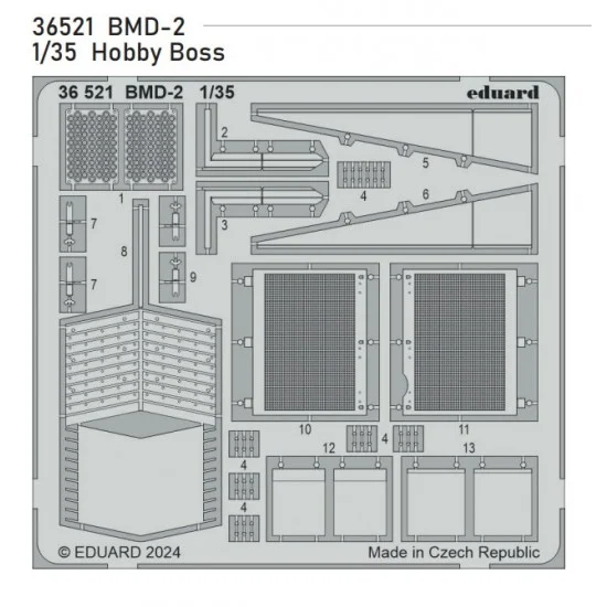 Eduard 36521 1/35 BMD-2 Airborne Infantry Fighting Vehicle PE Sheets for Hobby Boss kits