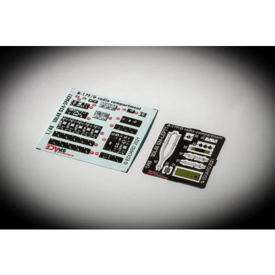 Eduard 3DL48024 1/48 B-17F/G Flying Fortress Radio Compartment 3D Decals & PE for HK Models
