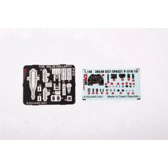 Eduard 3DL48037 1/48 P-51K-10 Mustang SPACE 3D Decals & PE parts for Eduard kits
