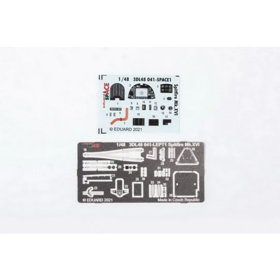 Eduard 3DL48041 1/48 Supermarine Spitfire Mk.XVI SPACE 3D Decals & PE parts for Eduard kits - Model Planes