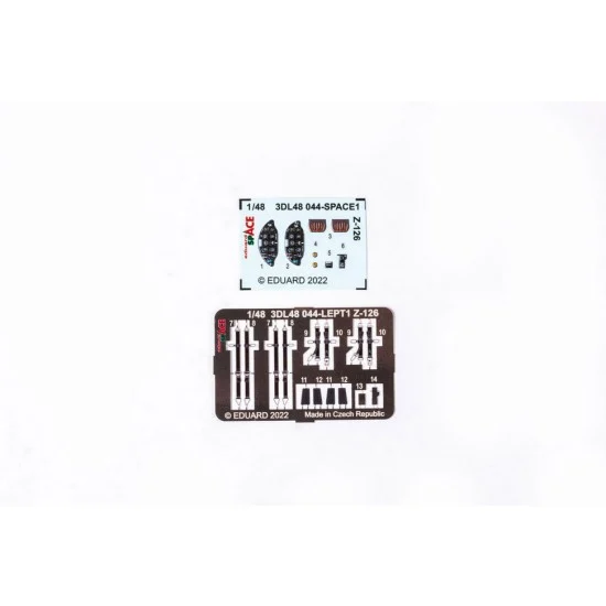 Eduard 3DL48044 1/48 Zlin Z-126 SPACE Decals & PE parts for Eduard kits
