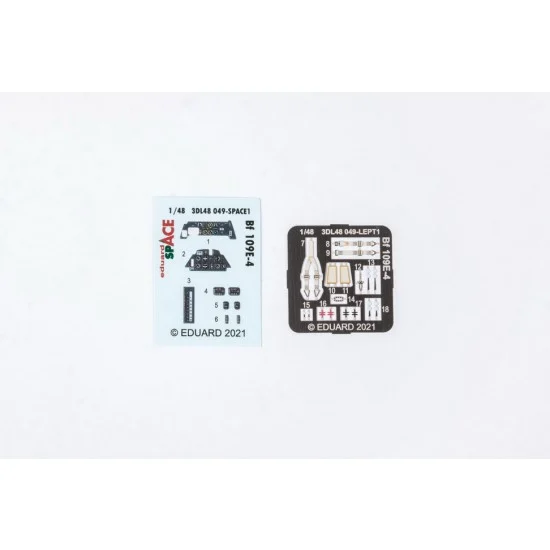 Eduard 3DL48049 1/48 Messerschmitt Bf 109E-4 SPACE 3D Decals & PE parts for Eduard kits