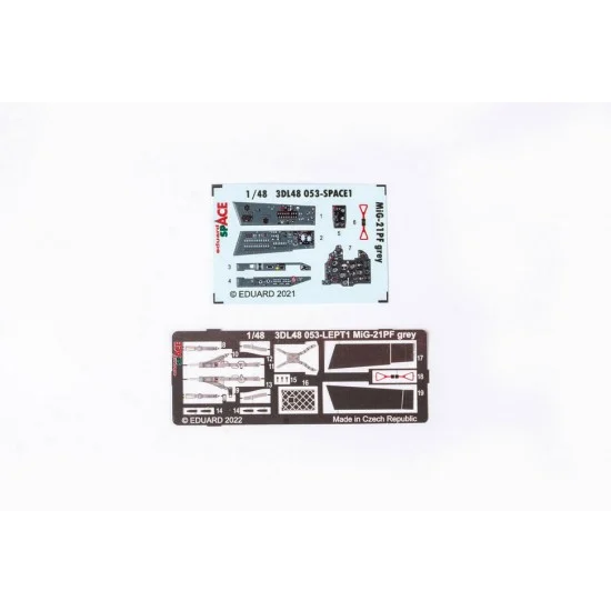 Eduard 3DL48053 1/48 Mikoyan-Gurevich MiG-21PF Grey SPACE Decals & PE parts for Eduard kits