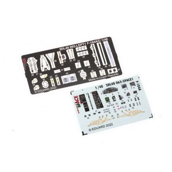 Eduard 3DL48063 1/48 Lockheed F-104A Starfighter Decals & PE parts for Kinetic kits