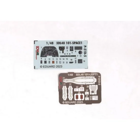 Eduard 3DL48101 1/48 P-51D-5 Mustang 3D Decals & PE parts [SPACE] for Airfix kits