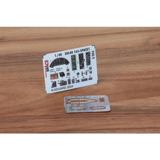 Eduard 3DL48165 1/48 Vought F4U-2 Corsair Cockpit 3D Decals & Detail Parts [Space] for Magic Factory kits