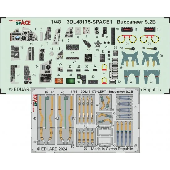 Eduard 3DL48175 1/48 Blackburn Buccaneer S.2B 3D Decals & PE parts for Airfix kits - Model Planes