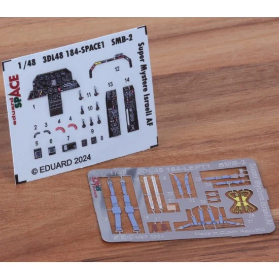 Eduard 3DL48184 1/48 Dassault SMB-2 Super Mystere Israeli AF Interior 3D Decal and PE parts for Special Hobby kits