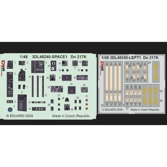Eduard 3DL48240 1/48 Do 217K Interior Details (3D decal) for ICM kits - Model Planes