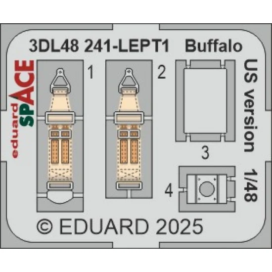 Eduard 3DL48241 1/48 US Brewster F2A Buffalo Interior Details (3D decal) for Tamiya kits - Model Planes