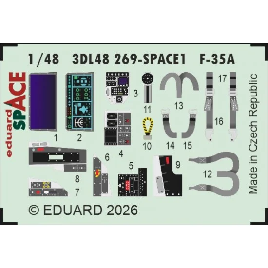 Eduard 3DL48269 1/48 F-35A Detail Parts on 3D Decal for Italeri kits