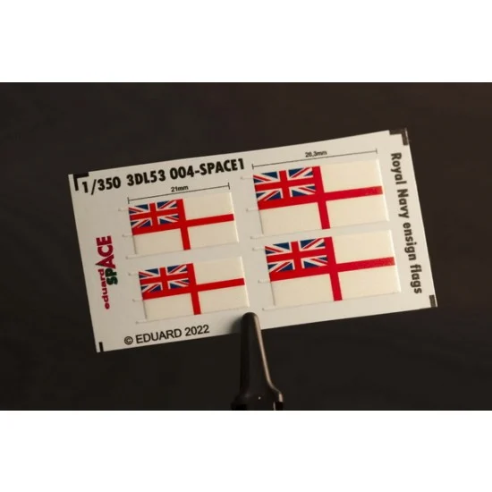 Eduard 3DL53004 1/350 Royal Navy Ensign Flags Decals - Model Ships & Boats