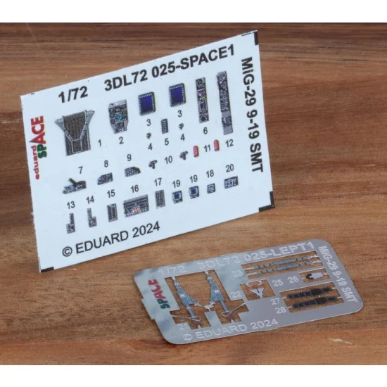 Eduard 3DL72025 1/72 Mikoyan MiG-29 9-19 Smt 3D Decal Panels & PE Parts for Great Wall Hobby kits