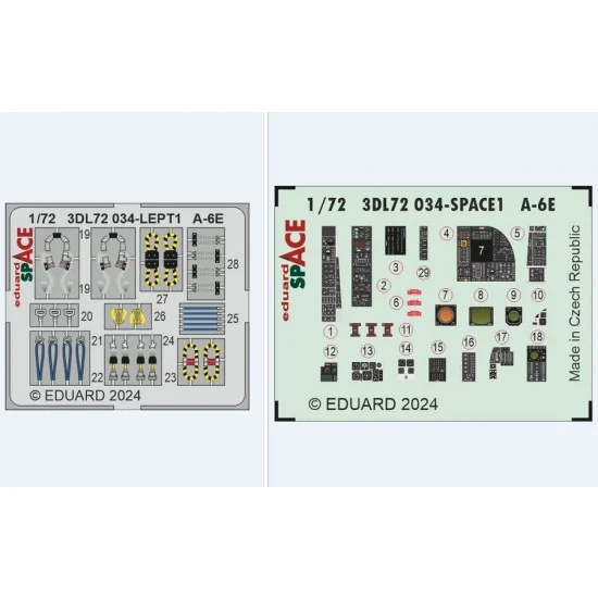Eduard 3DL72034 1/72 Grumman A-6E Intruder Interior 3D Decal and PE parts for Trumpeter kits