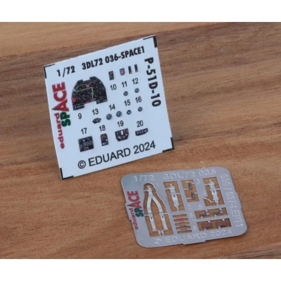 Eduard 3DL72036 1/72 P-51D-10 Mustang Interior 3D Decal and PE parts for Eduard kits