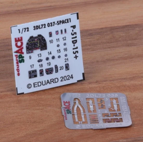 Eduard 3DL72037 1/72 P-51D-15+ Mustang Interior 3D Decal and PE parts for Eduard kits