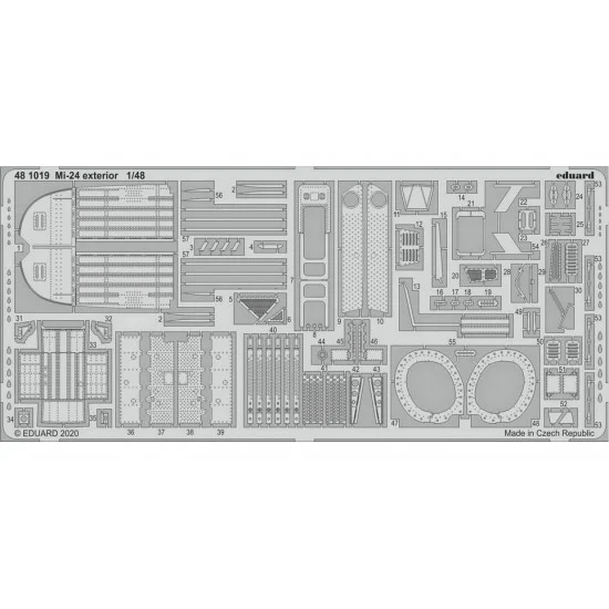 Eduard 481019 1/48 Mil Mi-24 Exterior Detail Set for Zvezda kits