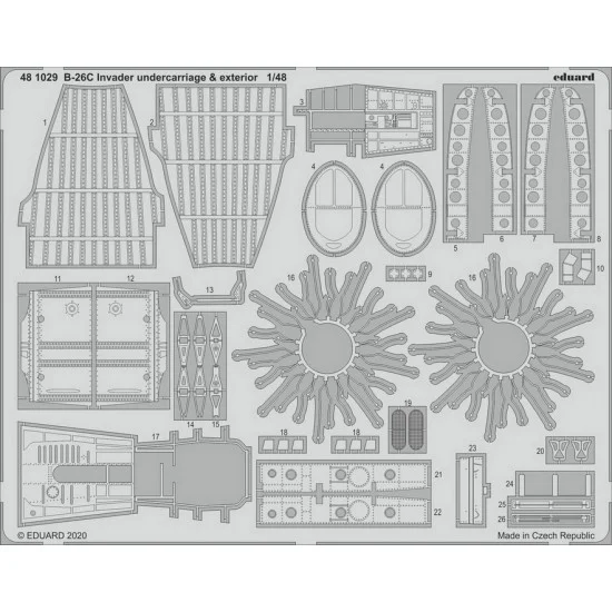 Eduard 481029 1/48 Douglas B-26C Invader Undercarriage & Exterior Detail Set for ICM kits