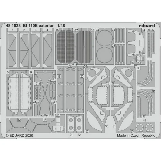 Eduard 481033 1/48 Messerschmitt Bf 110E Exterior Detail Set for Dragon kits - Model Planes