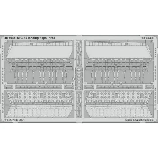 Eduard 481044 1/48 Mikoyan-Gurevich MiG-15 Landing Flaps Detail Set for Bronco/Hobby 2000 kits