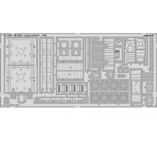Eduard 481067 1/48 Mil Mi-24D Cargo Interior Detail parts for Eduard kits