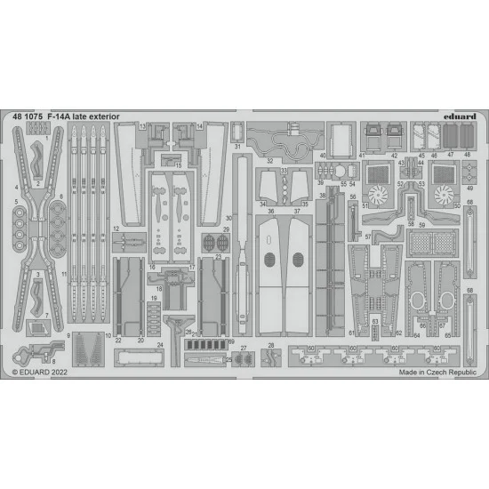 Eduard 481075 1/48 Grumman F-14A Tomcat Late Exterior Detail Set for Tamiya kits