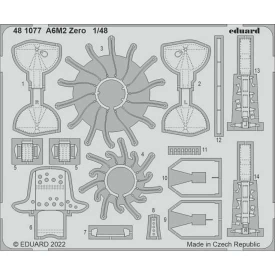 Eduard 481077 1/48 Mitsubishi A6M2 Zero Detail set for Eduard kits - Model Planes