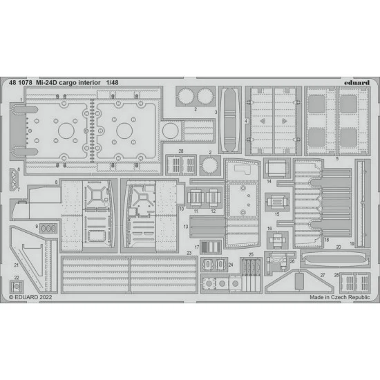 Eduard 481078 1/48 Mil Mi-24D Cargo Interior Detail set for Trumpeter kits