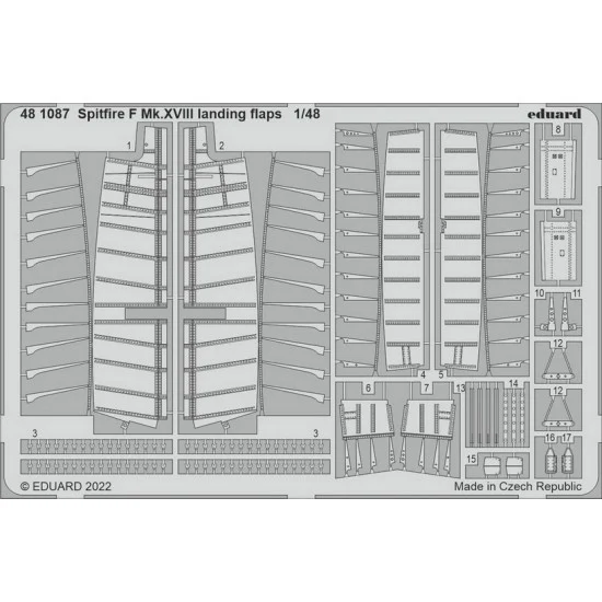 Eduard 481087 1/48 Supermarine Spitfire F Mk.XVIII Landing Flaps Set for Airfix kits - Model Planes