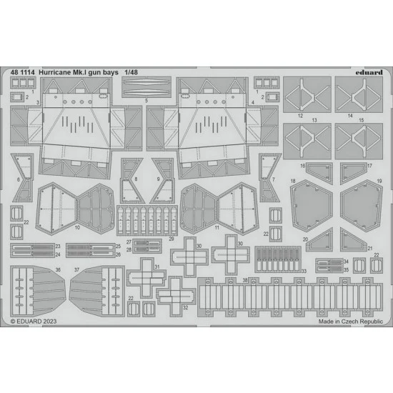 Eduard 481114 1/48 Hawker Hurricane Mk.I Gun Bays Photo-etched set for HobbyBoss kits